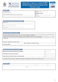 Modelo 190: primera página del formulario