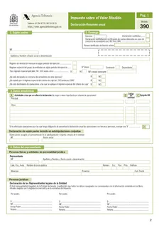 Modelo 390: primera página del formulario